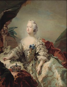 Louise, primeira rainha de Frederik V em suas vestes de coroação