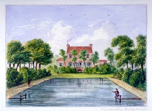 Pessoas pescando em Peerless Pool, City Road, Finsbury, Londres, c1800. de CH Matthews