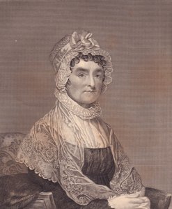 Retrato de Abigail Adams (1744-1818), esposa do Presidente dos EUA John Adams, gravura de G Stuart e F E Jones de J.B. and Brown J. Rowbotham