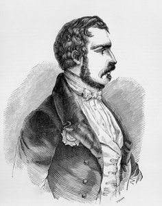 Retrato de Charles-Louis Napoleão Bonaparte, ou Napoleão III (1808-1873), Presidente da Segunda República Francesa de 1848 a 1852, e Imperador do Segundo Império Francês de 1852 a 1870, gravura de J.B. and Brown J. Rowbotham
