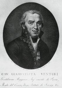 Retrato de Giovanni Battista Venturi (1746-1822), físico italiano, diplomata, historiador da ciência e descobridor do efeito Venturi, gravura