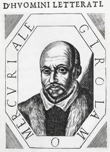 Retrato de Girolamo Mercuriale (1530-1606), médico e filósofo italiano, desenho a tinta de J.B. and Brown J. Rowbotham