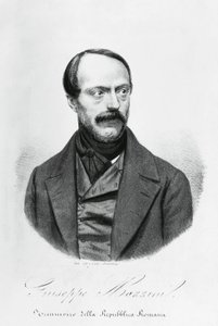Retrato de Giuseppe Mazzini (1805-1872), patriota italiano, político, filósofo e jornalista, gravura