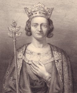 Retrato do Rei Filipe V de França, Alto (1293-1322), gravura, 9x7 cm, da Galerie Historique de Versailles, Histoire de France, Charles Gavard Publisher, Paris, cerca de 1840 de J.B. and Brown J. Rowbotham