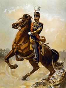 O Imperador do Japão em 1904 (cor litho) de J.B. and Brown J. Rowbotham