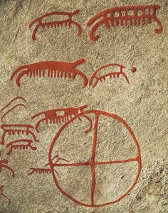 Gravuras rupestres de Vitlycke, Tanum, Suécia. de J.B. and Brown J. Rowbotham