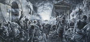 A destruição de uma cidade (guache sobre papel) de C.L. Doughty