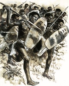 Tribos abissínios atacam o forte de Gura em 1875 de C.L. Doughty