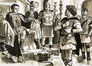 Caractacus confronta o imperador Cláudio de C.L. Doughty