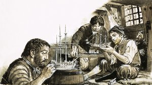 Prisioneiros de guerra franceses das guerras napoleónicas a construir modelos de navios de C.L. Doughty