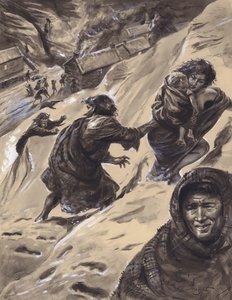 Massacre de Glencoe (guache sobre papel)