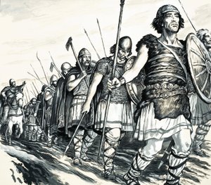 Herói ou vilão O Invasor de Ferro (guache sobre papel) de C.L. Doughty