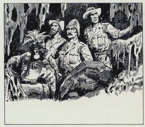 Ilustração para King Solomons Mines (guache sobre papel) de C.L. Doughty