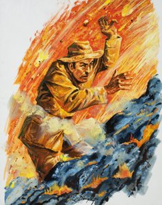 Na fornalha ardente (guache sobre papel) de C.L. Doughty