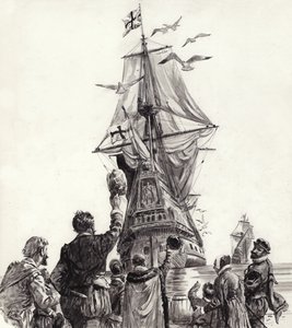 A corça dourada (guache sobre papel) de C.L. Doughty