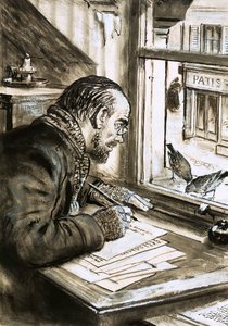 O Guerreiro das Palavras, Emile Zola (guache sobre papel) de C.L. Doughty