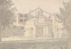Uma Seção da Via Sacra, Roma A Igreja dos Santos Cosme e Damião, 1814-15. de Christoffer Wilhelm Eckersberg
