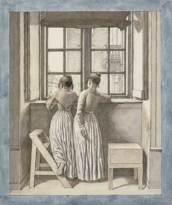Em uma janela no estúdio do artista de Christoffer Wilhelm Eckersberg