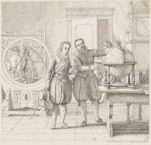 Christian IV visita Tycho Brahe em Uranienborg de Christoffer Wilhelm Eckersberg