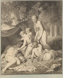 O Silen adormecido é despertado pelo Bacchantinder de Christoffer Wilhelm Eckersberg
