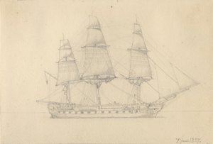 E Fragata. de Christoffer Wilhelm Eckersberg