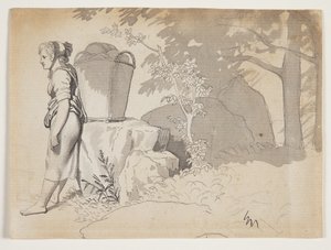 Uma camponesa descansa de Christoffer Wilhelm Eckersberg