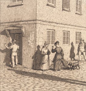 Uma esquina. Ilustração para "Perspectiva linear", Placa VII de Christoffer Wilhelm Eckersberg