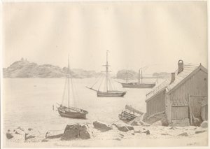 Porto de Frederiksværn em Larviksfjorden, Noruega. de Christoffer Wilhelm Eckersberg