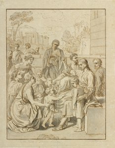 Cristo deixa as criancinhas virem a ele de Christoffer Wilhelm Eckersberg