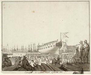 O forro Prins Christian Frederik encalha de Christoffer Wilhelm Eckersberg