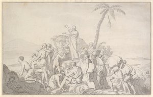Moisés divide as águas e o exército do faraó é engolido de Christoffer Wilhelm Eckersberg