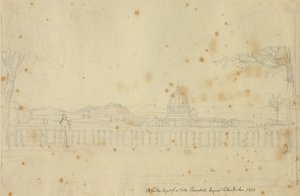 Lote da Villa Pamphili em direção à Igreja de São Pedro. de Christoffer Wilhelm Eckersberg