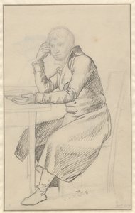 Homem sentado em uma mesa de Christoffer Wilhelm Eckersberg