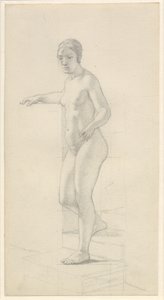 Modelo feminino em pé de Christoffer Wilhelm Eckersberg
