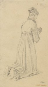 Estudo de uma mulher ajoelhada. de Christoffer Wilhelm Eckersberg