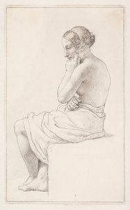Estudo de uma mulher seminua sentada de Christoffer Wilhelm Eckersberg