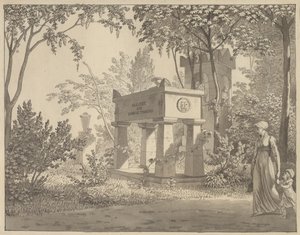 O sarcófago Molière no Jardim Elysée de Christoffer Wilhelm Eckersberg