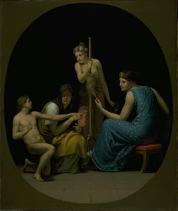 O Parcae: Clotho, Lachesis e Atropos girando o fio da vida de Christoffer Wilhelm Eckersberg