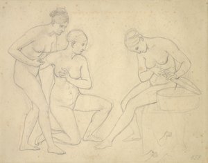 Rascunho da imagem das filhas de Cekrop. de Christoffer Wilhelm Eckersberg
