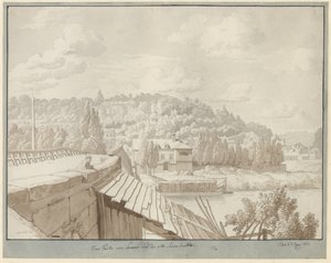 Vista de Sevres da antiga ponte do Sena com o parque em Saint Cloud ao fundo de Christoffer Wilhelm Eckersberg