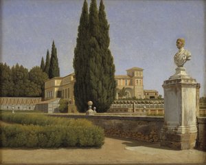 Vista dos Jardins da Villa Albani. Roma de Christoffer Wilhelm Eckersberg