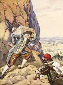 James Bruce ajuda o seu seguidor idiota (litho) de C. Dudley Tennant