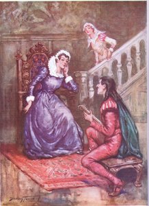 O músico que ganhou o favor de uma rainha. Mary Queen of Scots e David Rizzio (cor litho)