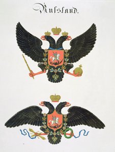 Armas o estado da Rússia Imperial, a partir de uma coleção de aquarelas publicadas na Alemanha, c.1830-33 de C. Hildebrandt