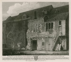 Vista sul do Palácio dos Bispos de Winchester, perto de St Saviour, Southwark