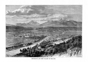 Innsbruck e o vale do rio Inn, Áustria, 1879