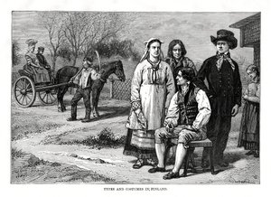 Tipos e roupas na Finlândia, 1879
