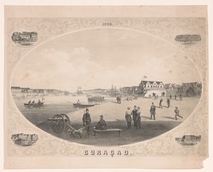 Vista de um porto em Curaçao
Curaçao (título sobre o objecto) de C. Parsons