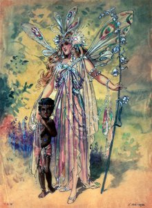 Titania, figurino para Sonho de Uma Noite de Verão, produzido por R. Courtneidge no Princes Theatre, Manchester