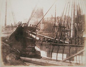 Veleiros em Harbour, c.1845 (impressão em papel salgado de calótipo negativo)